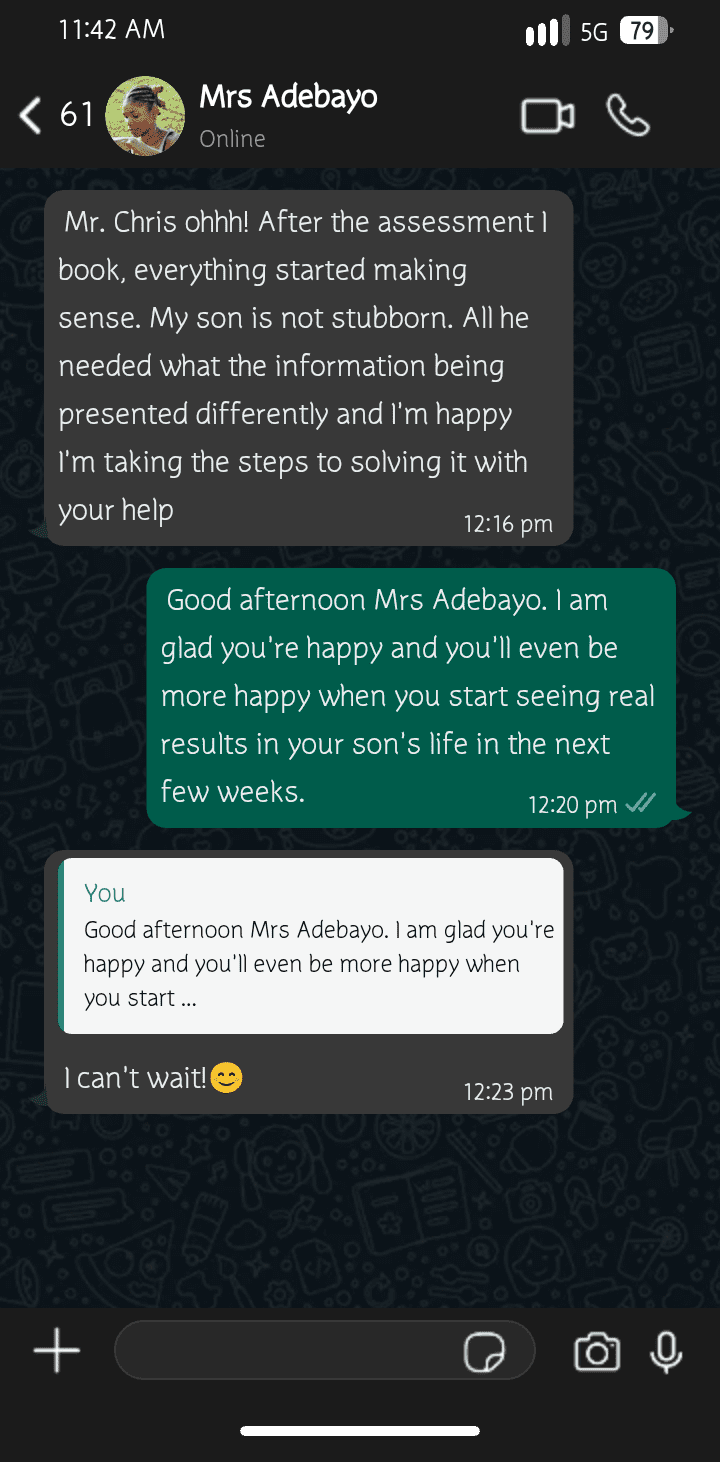 Parent testimonial