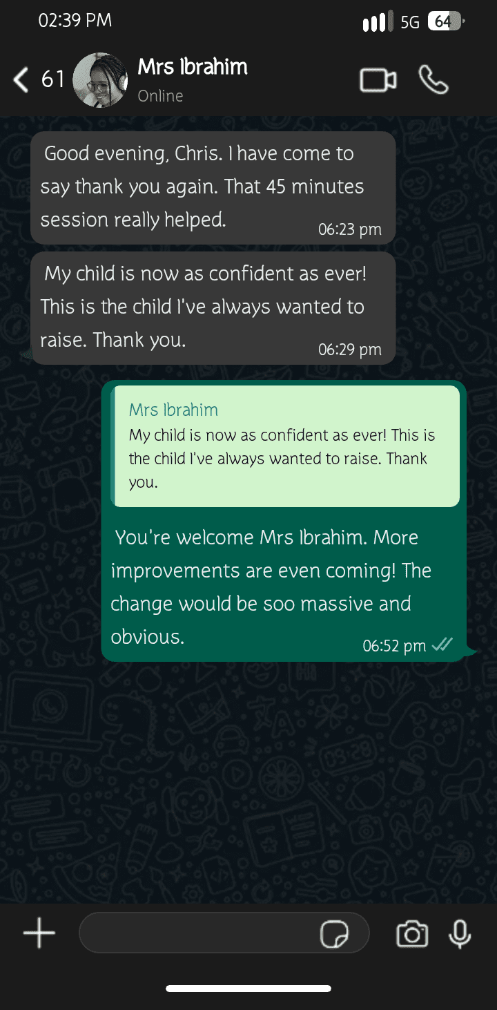 Parent testimonial